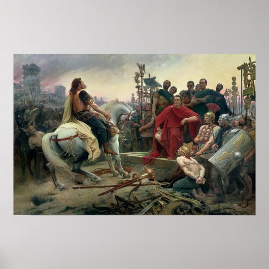 Vercingetorix gooit zijn armen neer poster (Voorkant)