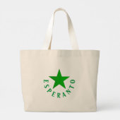 Verda Stelo (Esperanto Star) Grote Tote Bag (Achterkant)