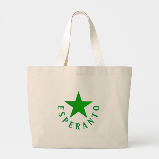 Verda Stelo (Esperanto Star) Grote Tote Bag (Achterkant)