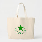 Verda Stelo (Esperanto Star) Grote Tote Bag (Voorkant)