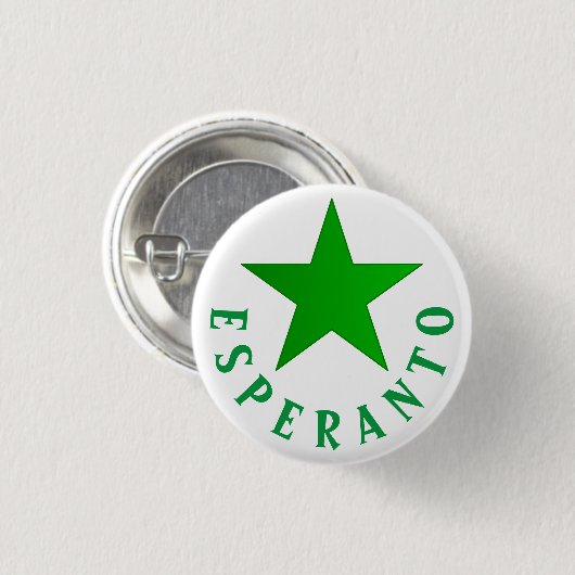 Verda Stelo (Esperanto Star) Ronde Button 3,2 Cm (Voorkant /achterkant)