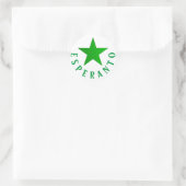 Verda Stelo (Esperanto Star) Ronde Sticker (Tas)