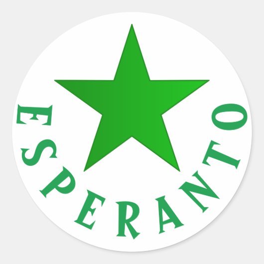 Verda Stelo (Esperanto Star) Ronde Sticker (Voorkant)