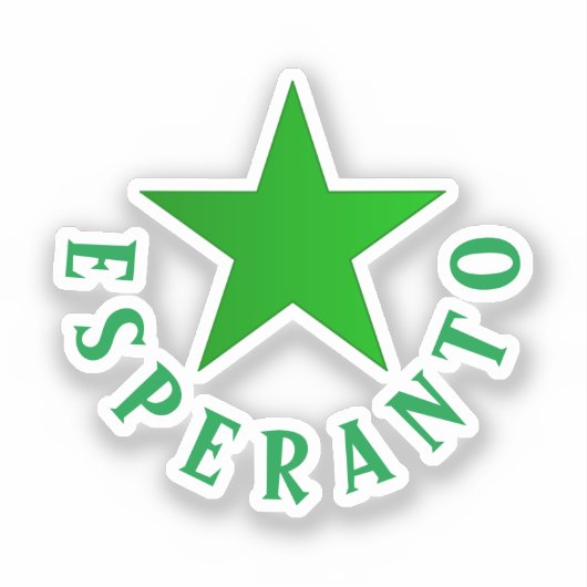 Verda Stelo (Esperanto Star) Sticker (Voorkant)