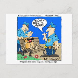Verdacht Pakket Grappige Politie Cartoon Cadeaus Briefkaart