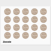 Verdacht van de liefdesnaam Hearts Kraft paper Ronde Sticker (Vel)