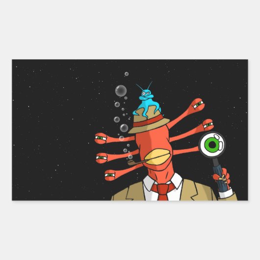 "Verdachte Alien"-Sticker Rechthoekige Sticker (Voorkant)