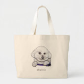 Verdachte Bichon Frise Canvas tas (Voorkant)
