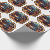 Verdachte Bloempot Loert In Binnenplaats Cadeaupapier (Hoek)