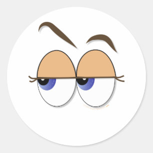 Verdachte Eyes Sideways Glance Eyeballen Ronde Sticker