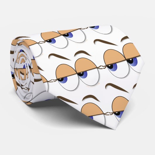 Verdachte Eyes Sideways Glance Eyeballen Stropdas (Opgerold)