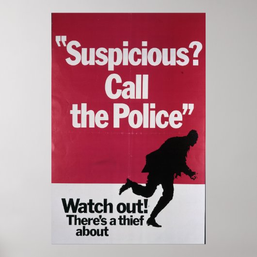 Verdachte roep de politie poster (Voorkant)