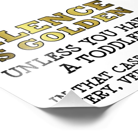 Verdachte stilte met Toddlers Funny Poster (Hoek)