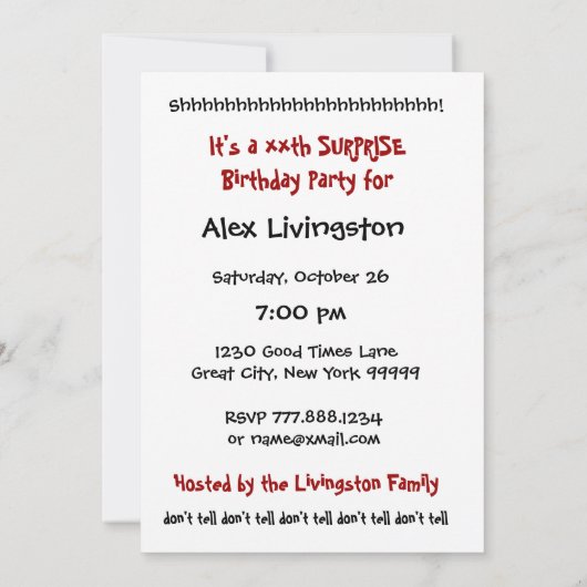 VERDACHTE verjaardag Zip uw Lip V2 Kaart (Achterkant)