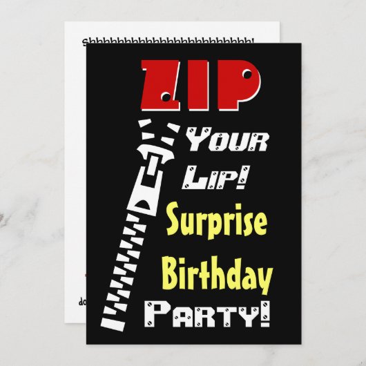 VERDACHTE verjaardag Zip uw Lip V2 Kaart (Voorkant / Achterkant)