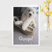Verdachten van Birthday, Cute Goldendoodle pup Hum Kaart (Gele Bloem)