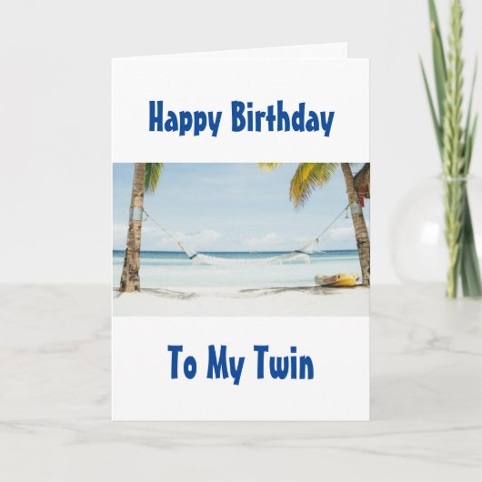 VERDAG BIRTHDAY BEACH STIJL OP MIJN "TWIN"-KAART KAART (Voorkant)