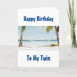 VERDAG BIRTHDAY BEACH STIJL OP MIJN "TWIN"-KAART KAART