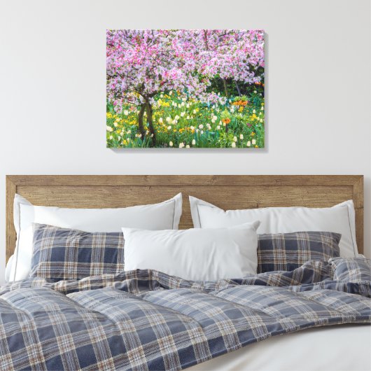 Verdagen in de tuin van Claude Monet Canvas Afdruk (Insitu (Slaapkamer))