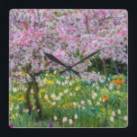 Verdagen in de tuin van Claude Monet Vierkante Klok<br><div class="desc">Jaynes Gallery / DanitaDelimont.com | Europa,  Frankrijk | Frankrijk,  Giverny. Voorspijn in de tuin van Claude Monet.</div>