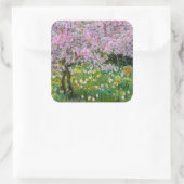 Verdagen in de tuin van Claude Monet Vierkante Sticker (Tas)