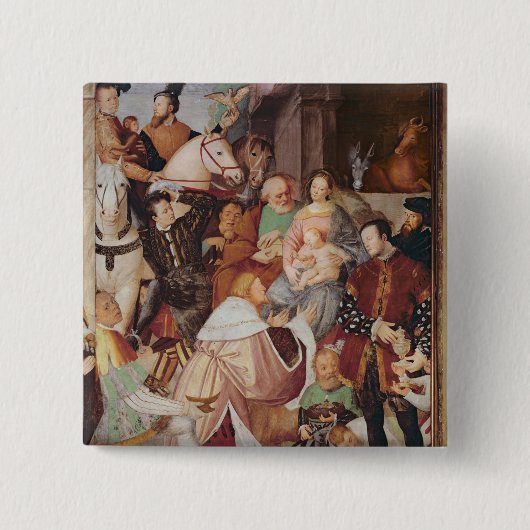 Verdamping Magi, c.1532-35 Vierkante Button 5,1 Cm (Voorkant)