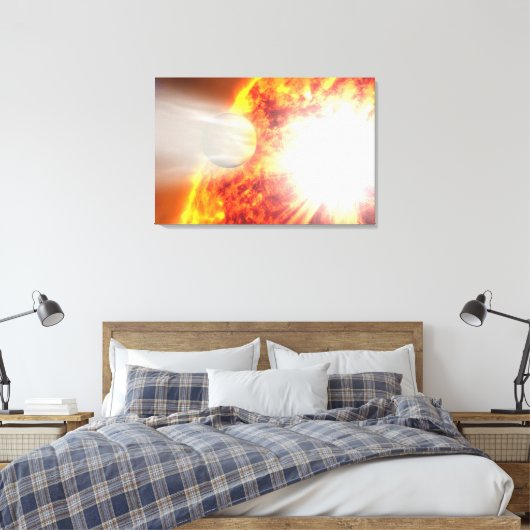 Verdamping van de atmosfeer van HD 189733b Canvas Afdruk (Insitu (Slaapkamer))