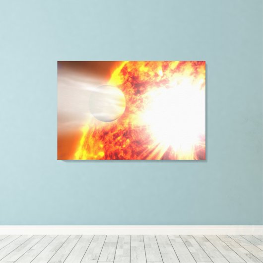 Verdamping van de atmosfeer van HD 189733b Canvas Afdruk (Insitu (Houten vloer))