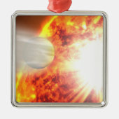 Verdamping van de atmosfeer van HD 189733b Metalen Ornament (Voorkant)