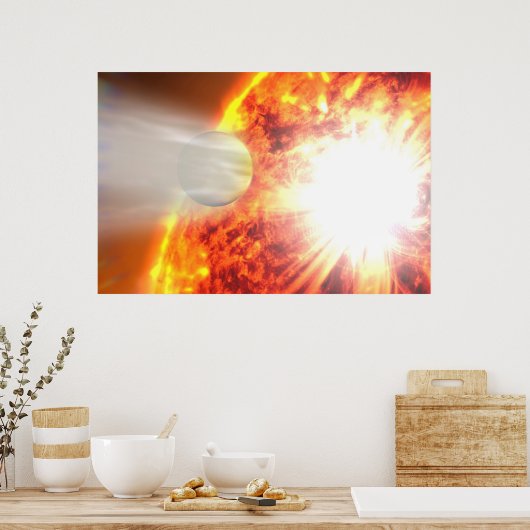 Verdamping van de atmosfeer van HD 189733b Poster (Keuken)