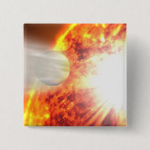 Verdamping van de atmosfeer van HD 189733b Vierkante Button 5,1 Cm (Voorkant)