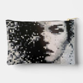 Verdamping Zwart-wit Pixel Art Portret Etui (Achterkant)