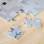 Verdamping Zwart-wit Pixel Art Portret Legpuzzel (Zijkant)