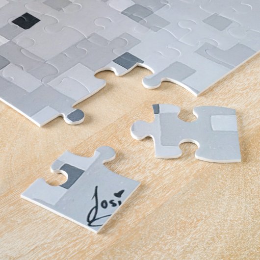 Verdamping Zwart-wit Pixel Art Portret Legpuzzel (Zijkant)