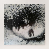 Verdamping Zwart-wit Pixel Art Portret Legpuzzel (Horizontaal)