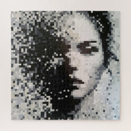 Verdamping Zwart-wit Pixel Art Portret Legpuzzel
