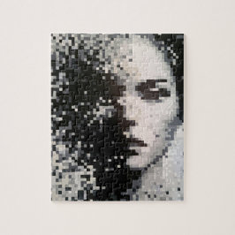 Verdamping Zwart-wit Pixel Art Portret Legpuzzel