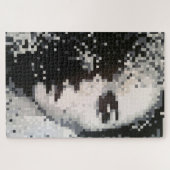 Verdamping Zwart-wit Pixel Art Portret Legpuzzel (Horizontaal)