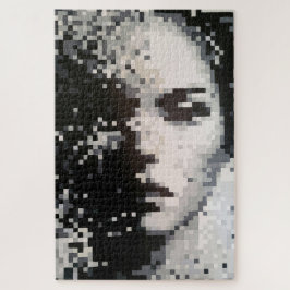 Verdamping Zwart-wit Pixel Art Portret Legpuzzel