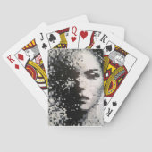Verdamping Zwart-wit Pixel Art Portret Pokerkaarten (Achterkant)