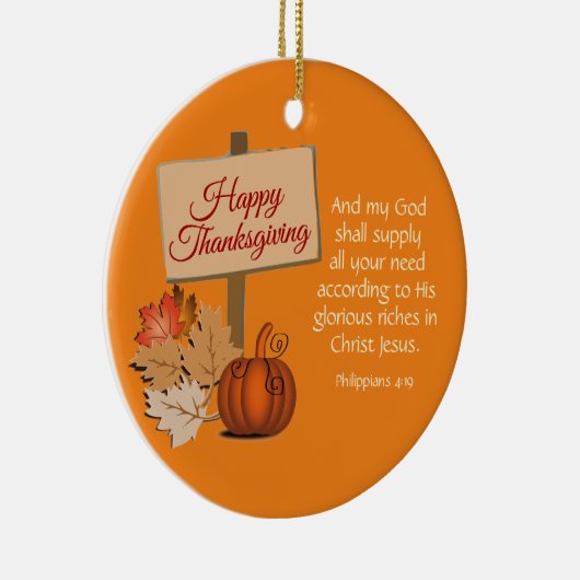 VERDANKSGIVING Filippijnen 4:19 Aangepast SINAASAP Keramisch Ornament (Rechts)