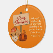 VERDANKSGIVING Filippijnen 4:19 Aangepast SINAASAP Keramisch Ornament (Links)