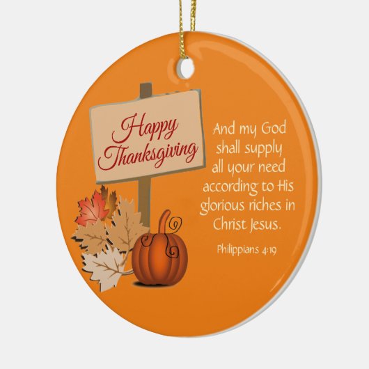 VERDANKSGIVING Filippijnen 4:19 Aangepast SINAASAP Keramisch Ornament (Links)