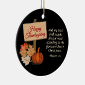 VERDANKSGIVING Filippijnen 4:19 Aangepast ZWART Keramisch Ornament (Rechts)