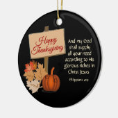 VERDANKSGIVING Filippijnen 4:19 Aangepast ZWART Keramisch Ornament (Links)