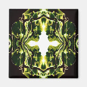 Verdant Abstract Green Gold Black White Fluid Art Magneet (Voorkant)