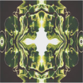 Verdant Abstract Green Gold Black White Fluid Art Sticker (Voorkant)