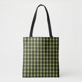 Verdant Abstract Green Gold Black White Fluid Art Tote Bag