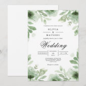 Verdant Bloom Botanische Romance bruiloft Kaart (Voorkant / Achterkant)