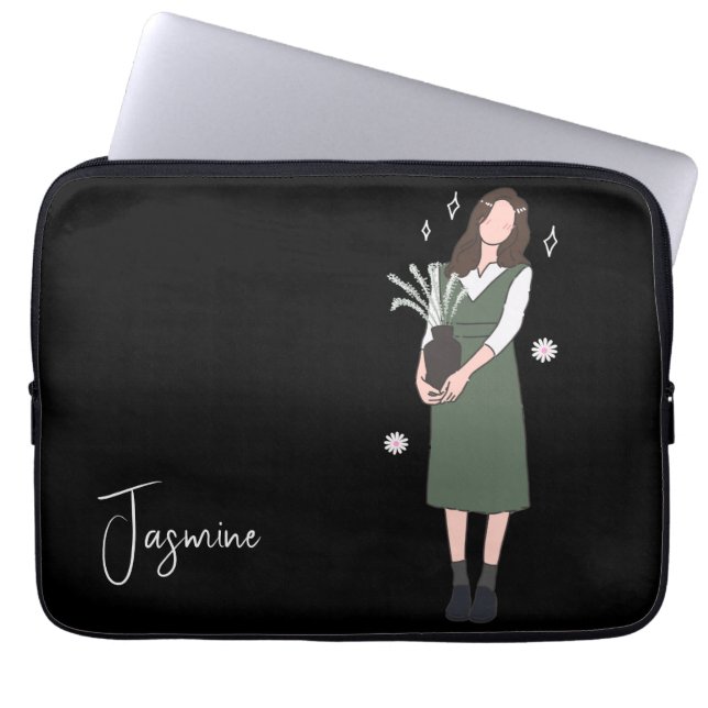 Verdant Blossom  Laptop Sleeve (Voorkant)